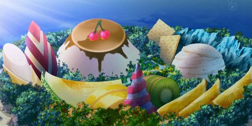shot of the food landscapes that exist in the world of toriko