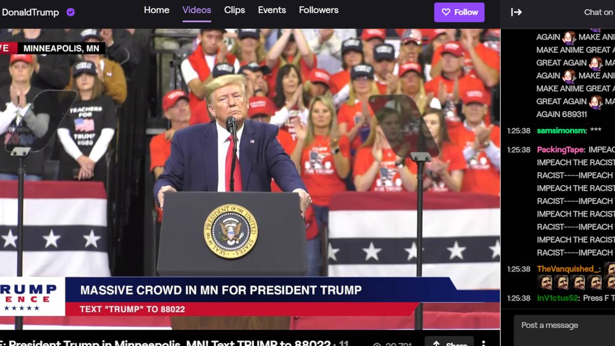 trump twitch account