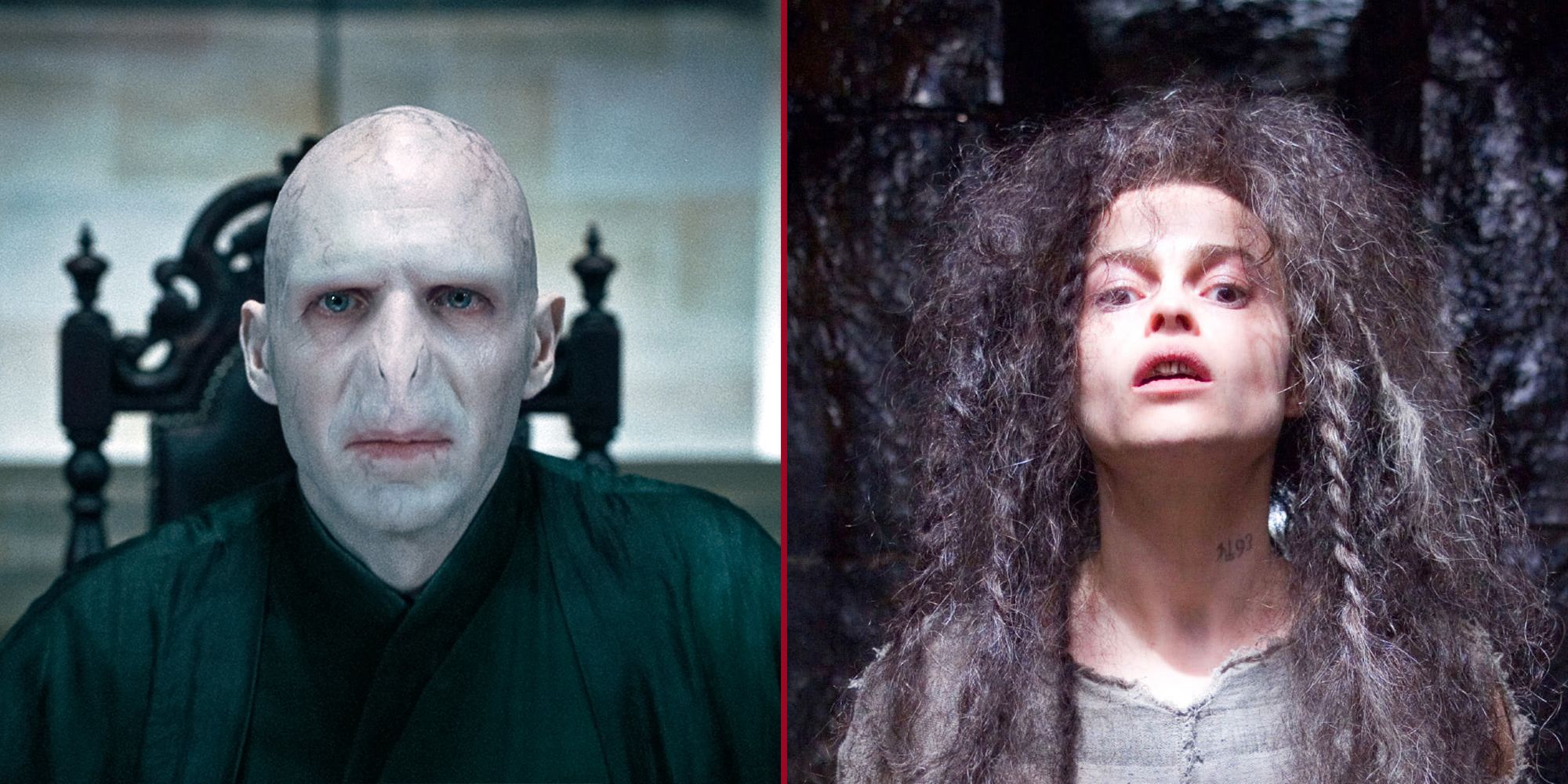 Voldemort and Bellatrix Lestrange from the Harry Potter series