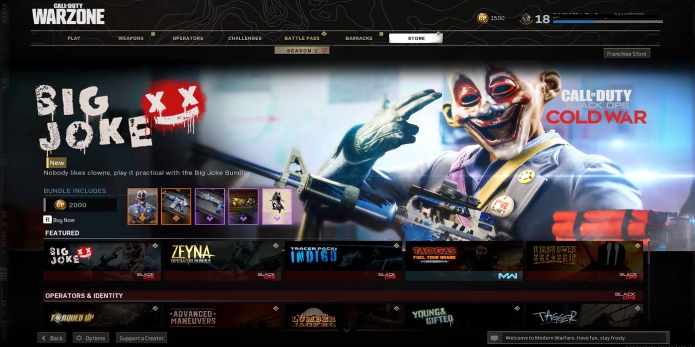 bundle for the cod warzone clown skin