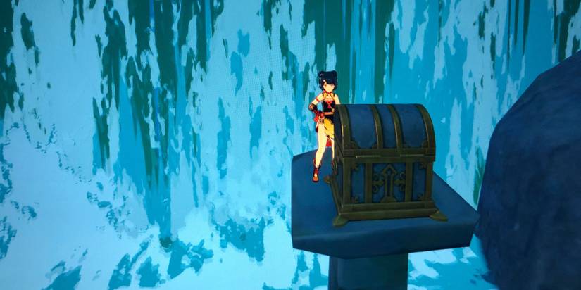 genshin impact chest luxurious waterfall xiangling mondstadt stormbearer mountains