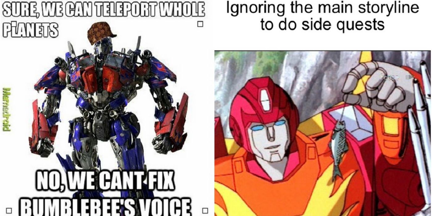 Split image Transformers memes