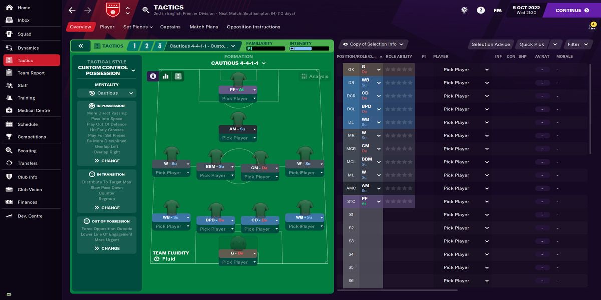 Football Manager 21 - 4-4-1-1 Formation
