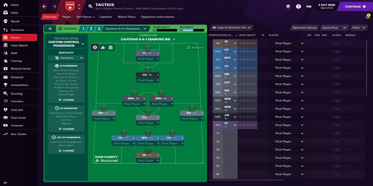 Football Manager 21 - 5-4-1 Formation