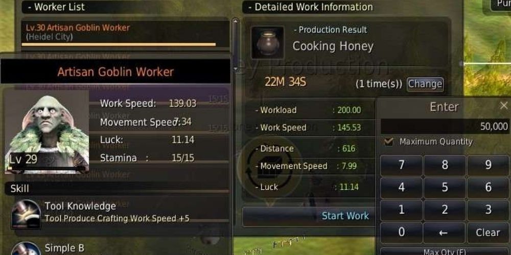 Black Desert Online Worker Statistics