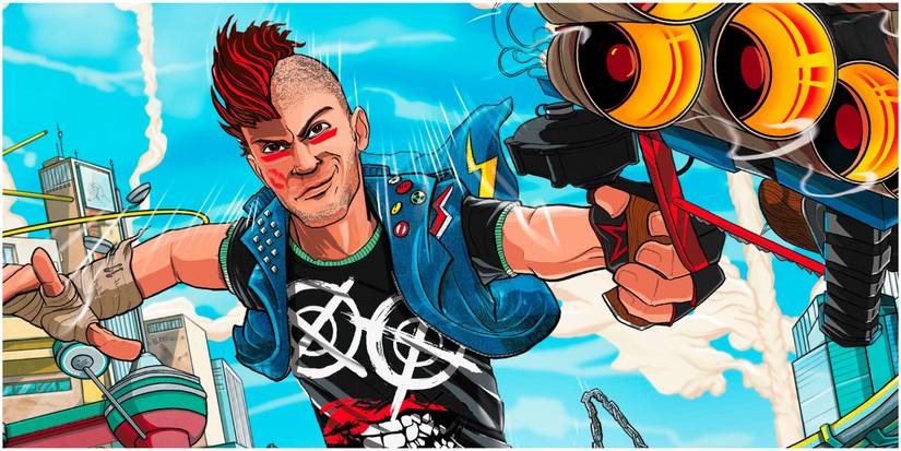 Sunset Overdrive - character holding an oversized gun