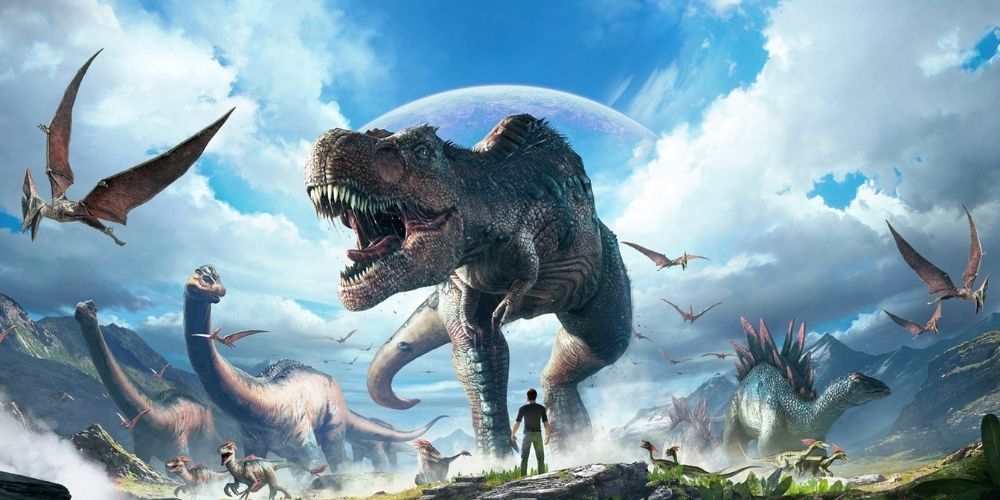 ARK Survival Evolved Poster of Rex and Other Dinos