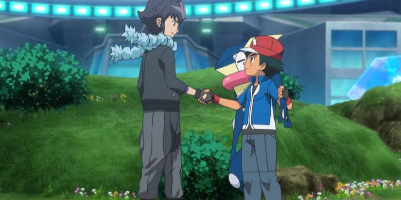 Ash and Alain following Alain's victory in the Kalos League