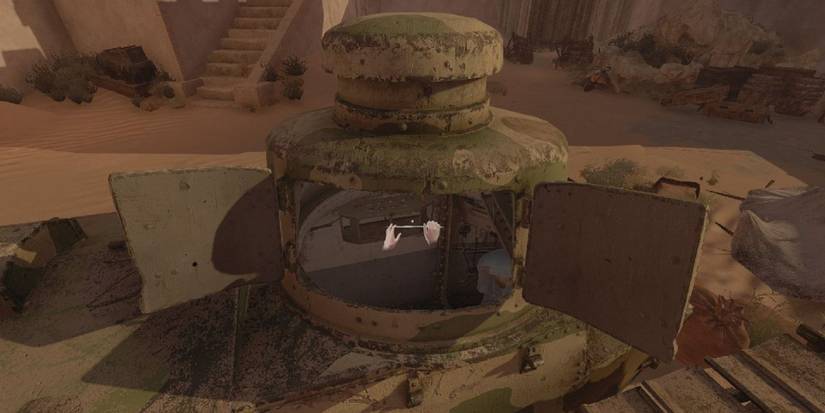 Tasi must make a tank shell to blast her way out of the fortress.