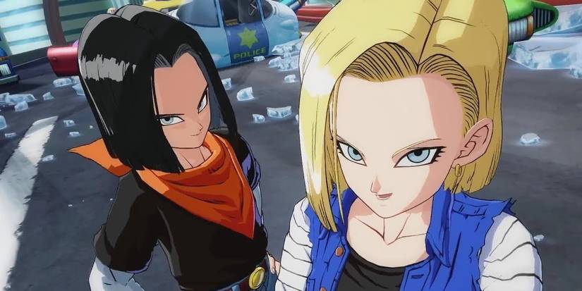 Androids 17 and 18 win a battle in Dragon Ball Fighterz