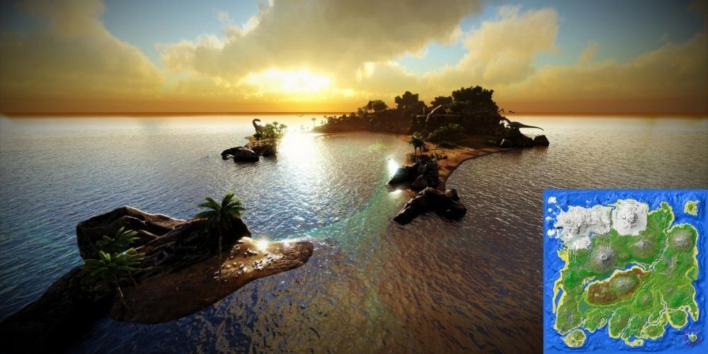 Ark: Survival Evolved Herbivore Island with Map Included