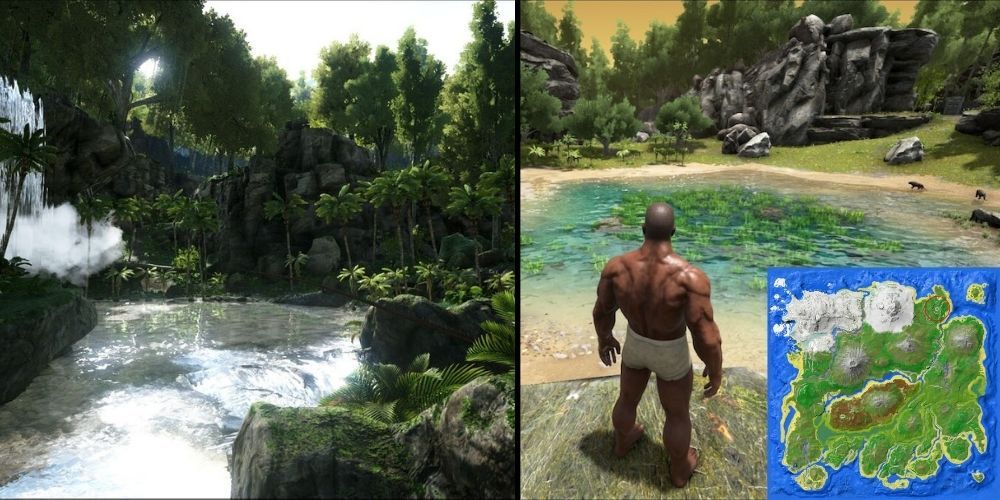 Ark: Survival Evolved Hidden Lake Screenshot with Map Included