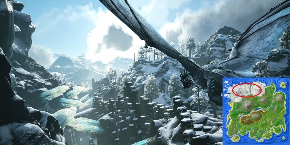 Ark: Survival Evolved Winter Biome Poster with Map Included