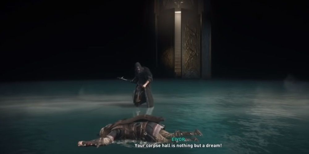 Assassin's Creed Valhalla Getting Knocked Down In The Odin Boss Fight