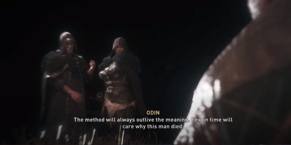 Assassin's Creed Valhalla Odin Talking With Eivor During The Blood Eagle