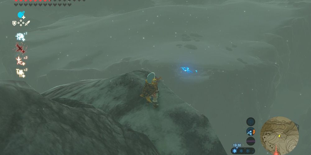 The Mezo Shenno Shrine under the white bird in BOTW