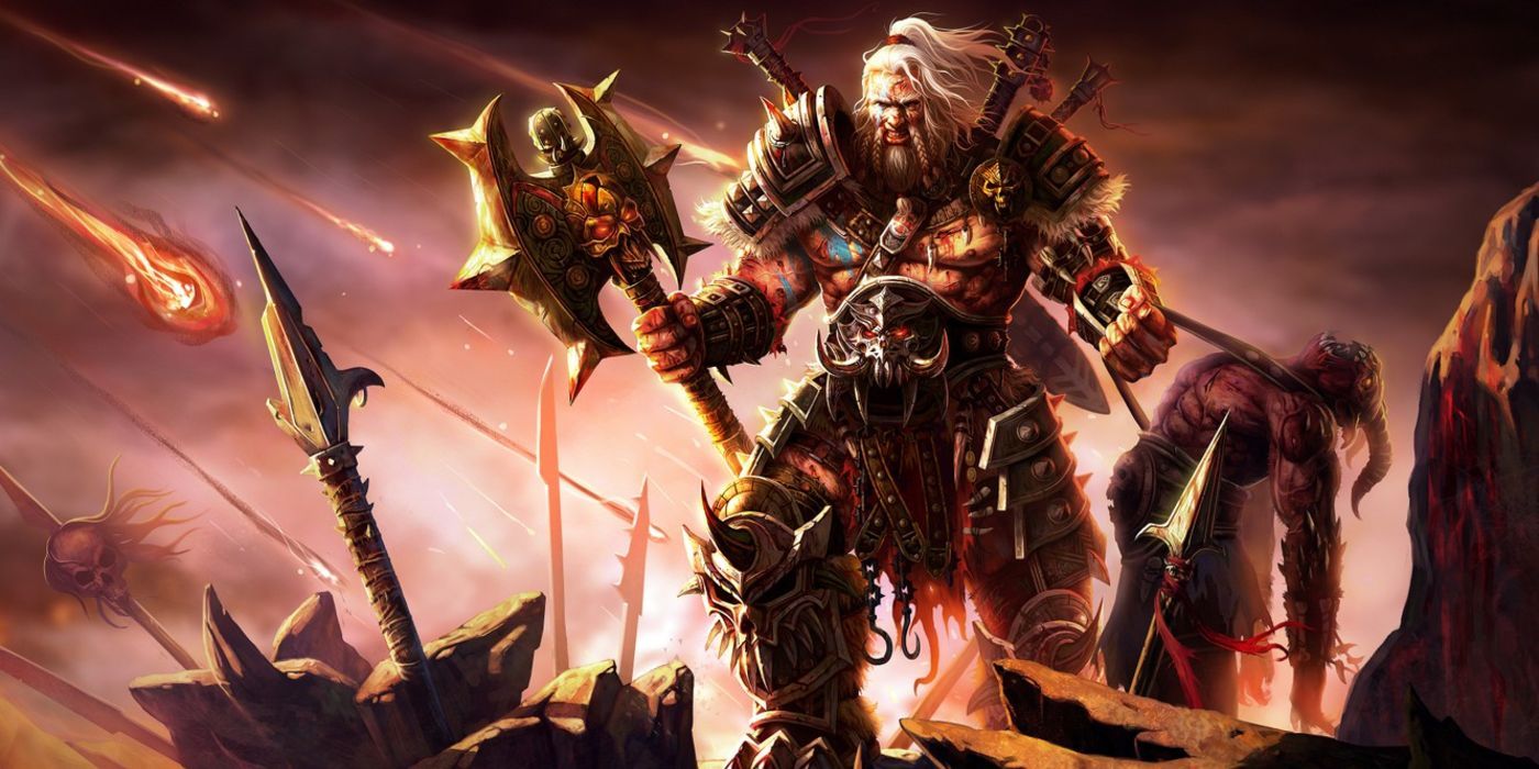 Diablo 2 Resurrected Barbarian On A Battlefield Artwork