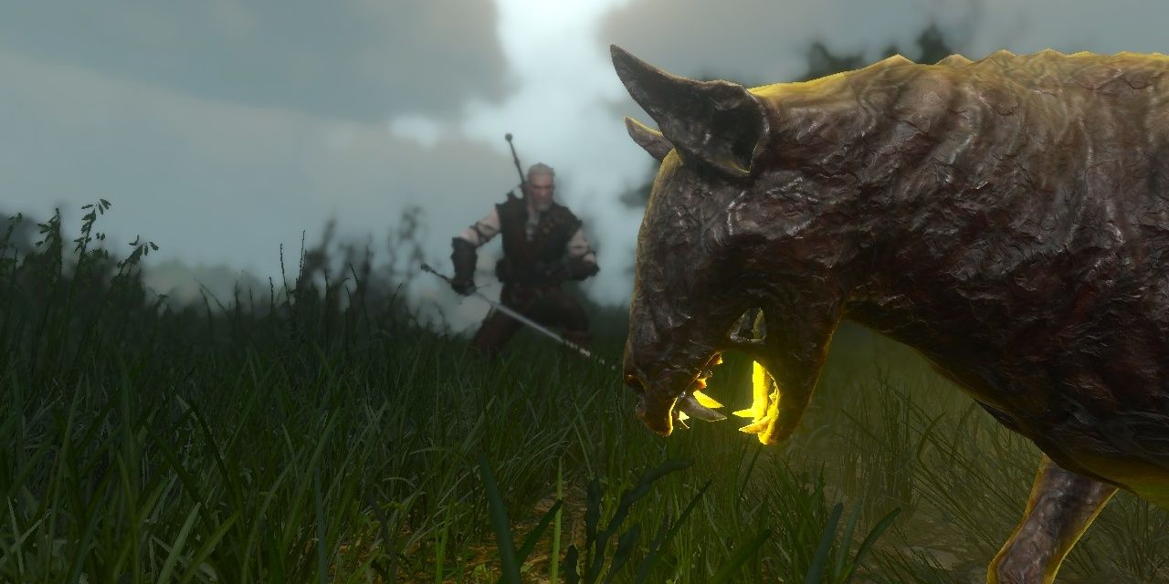 Geralt & A Barghest From The Witcher 3