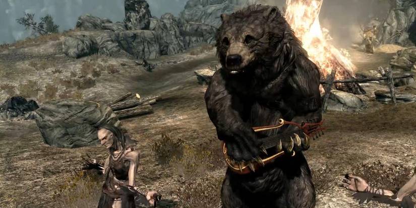 A bear plays the lute, Skyrim