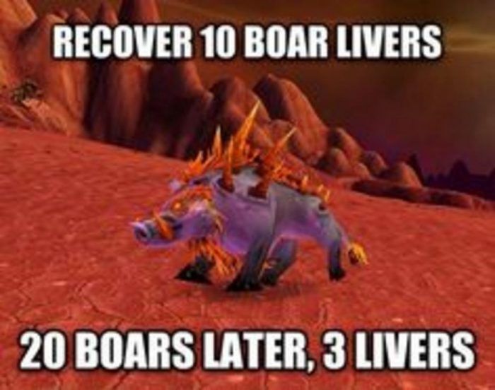 Boar Livers hellfire Peninsula Quest World of Warcraft Burning Crusade Classic Memes