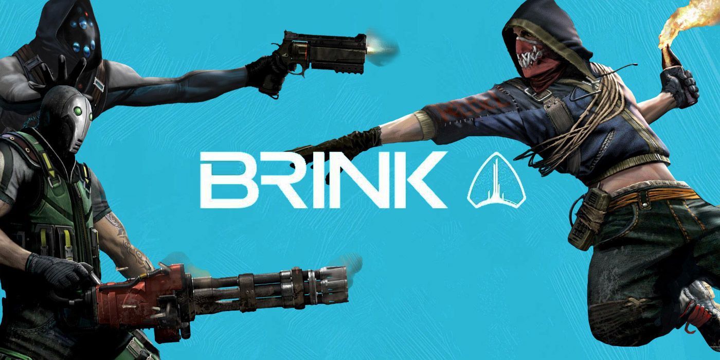 Brink title art with characters fighting