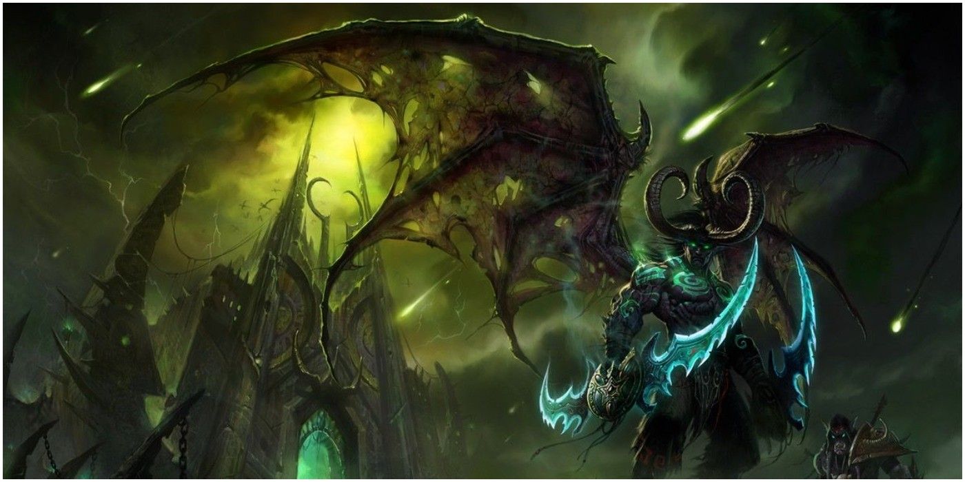 Burning Crusade Art Work Illidan with the twin blades