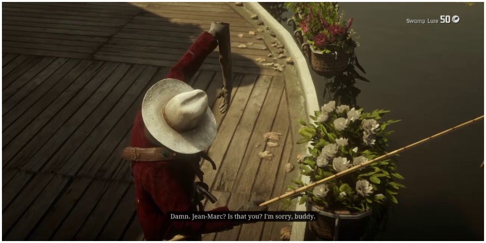Arthur after fishing up an arm