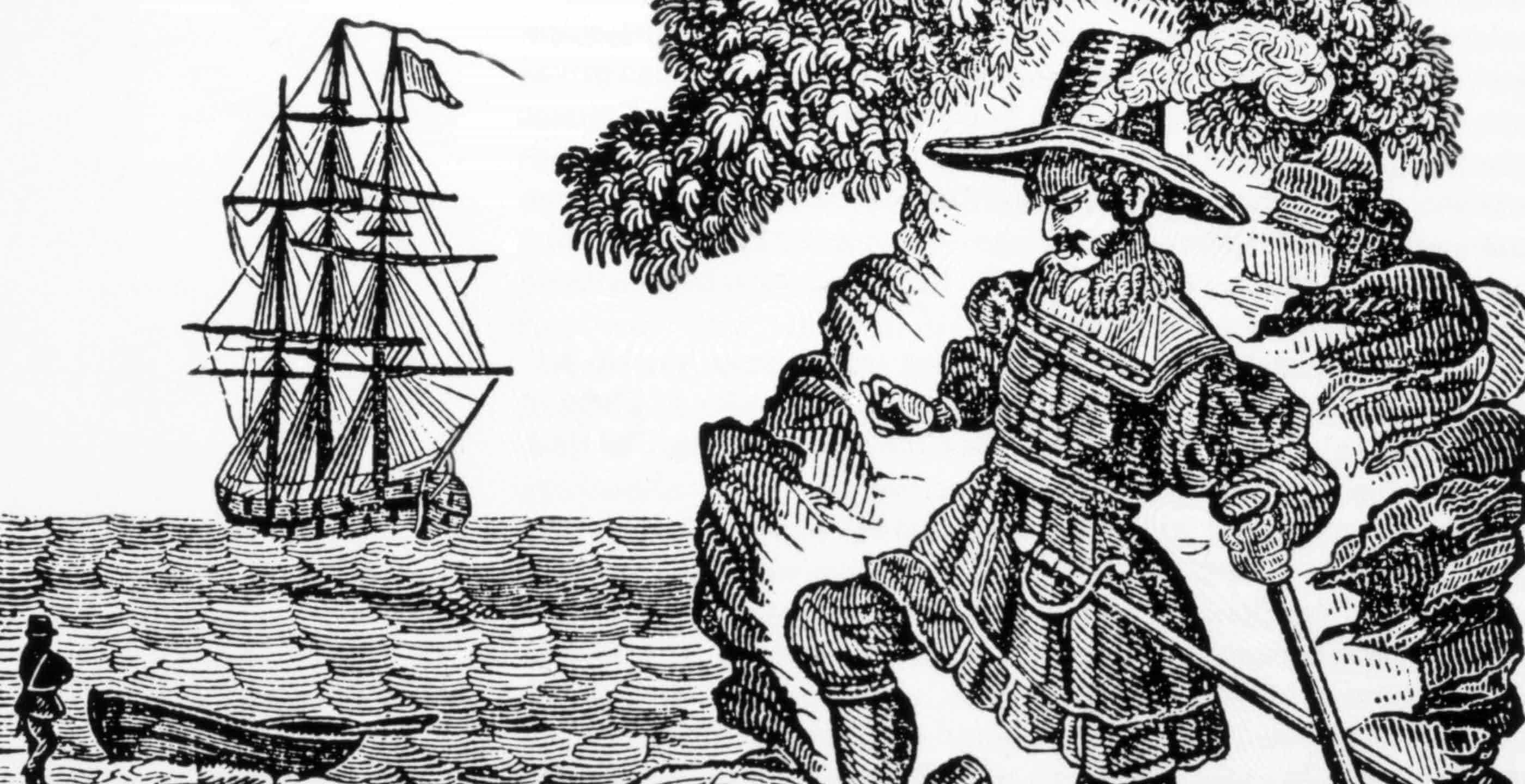 Pirate Captain William Kidd sketch historical figure 