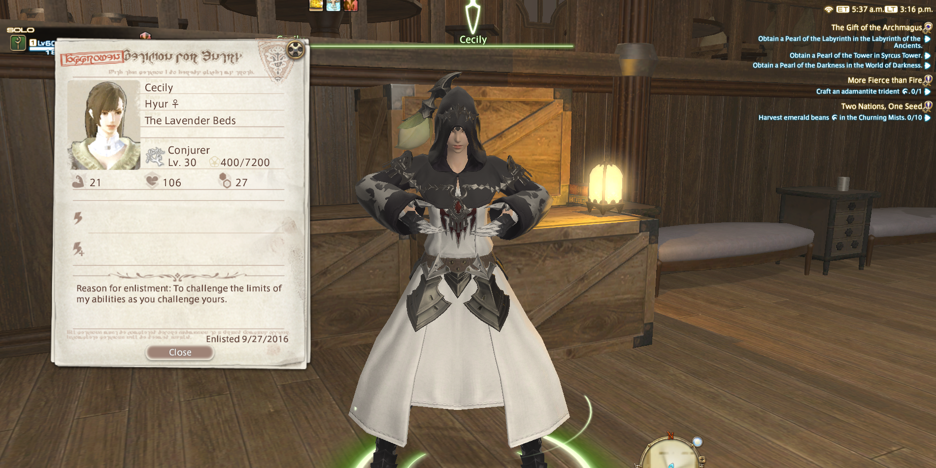 A player reaches Level 30, required for Jobs in Final Fantasy XIV