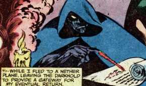 Chthon writing the Darkhold in Marvel Comics