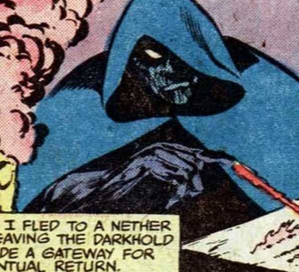 Chthon writing the Darkhold in Marvel Comics