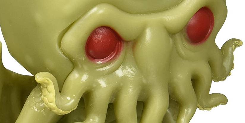 Cthulhu's swam-green squid head, and dark red eyes.