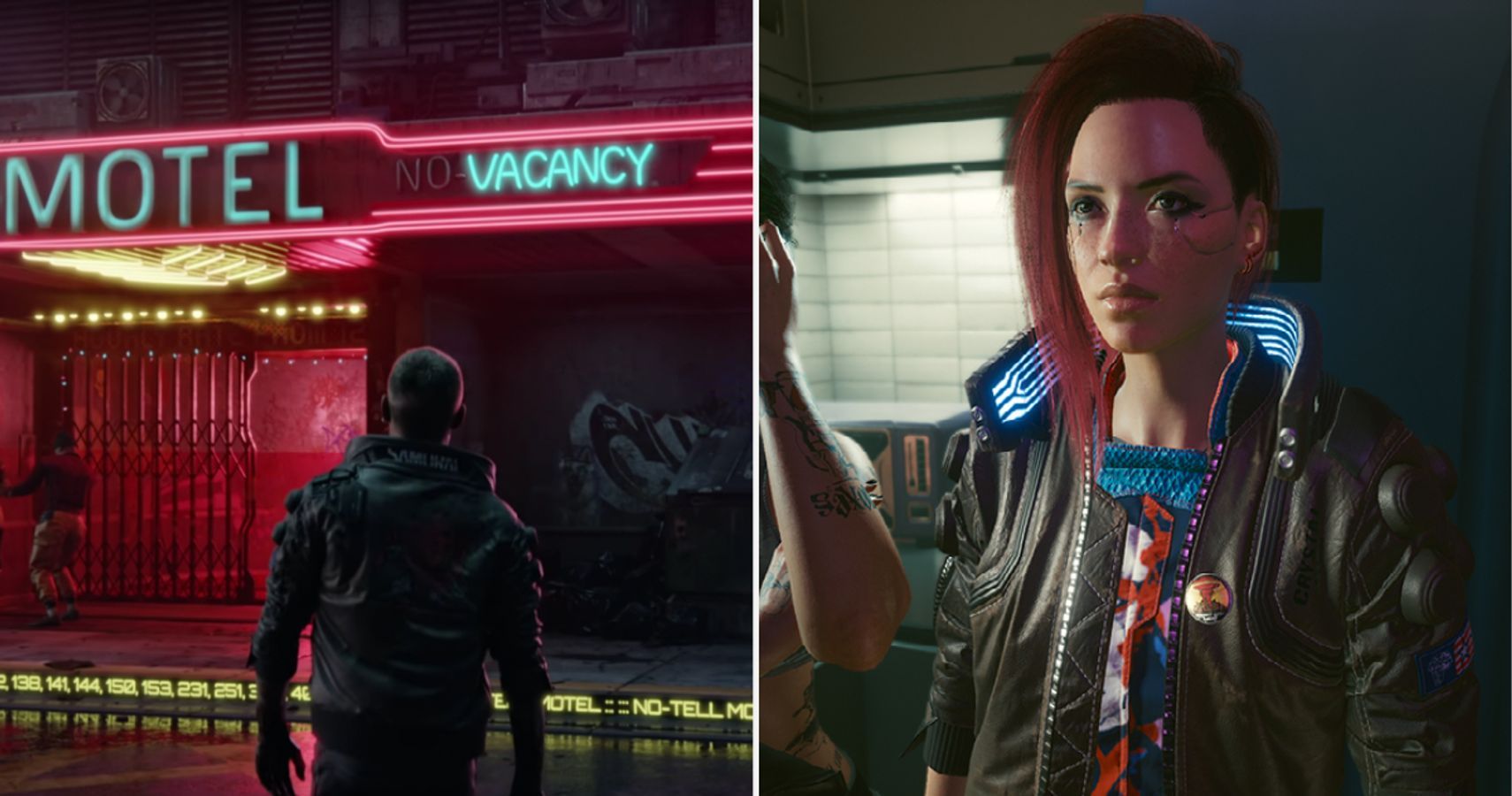 Cyberpunk 2077 the no-tell motel and a custom V