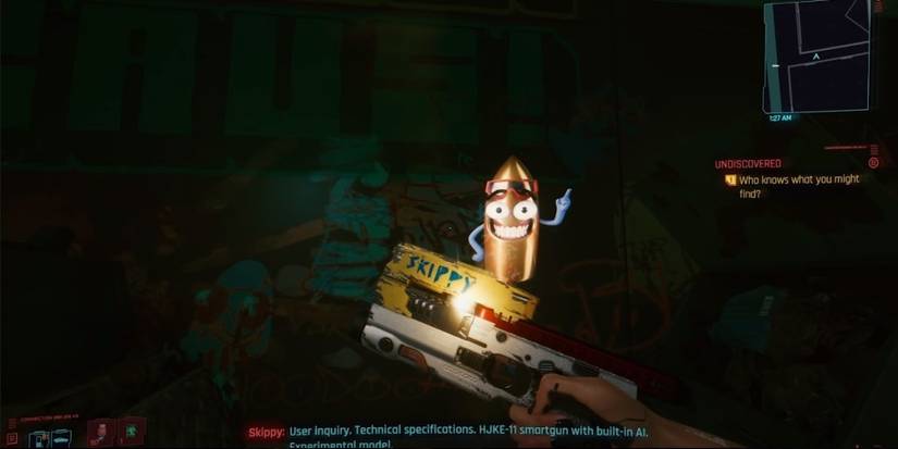 Cyberpunk 2077 Skippy Giving Its Technical Data To V