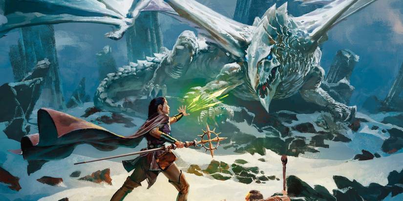 Two-Person D&D Party Fighting A Dragon