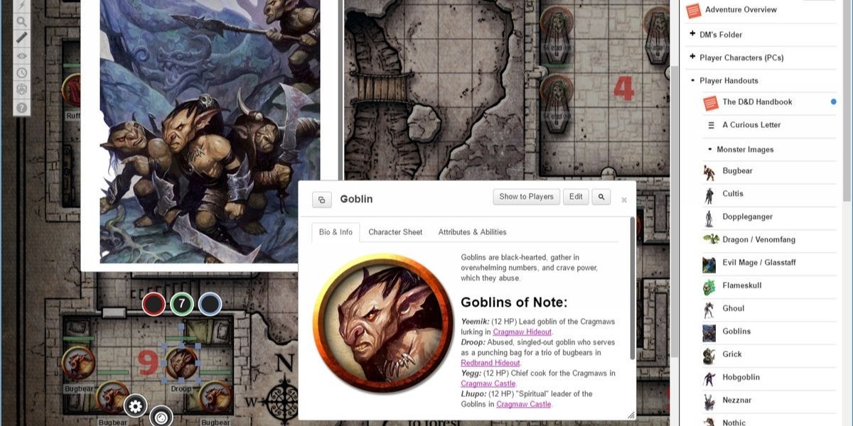 Maps our better when playing D&D online