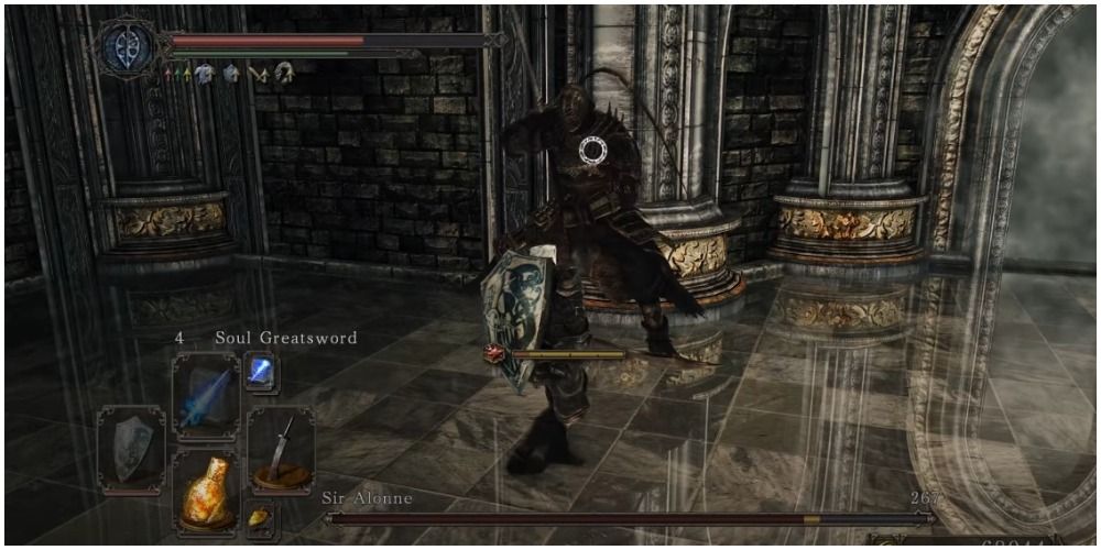 Dark Souls 2 Fighting Against Sir Alonne With A Sword