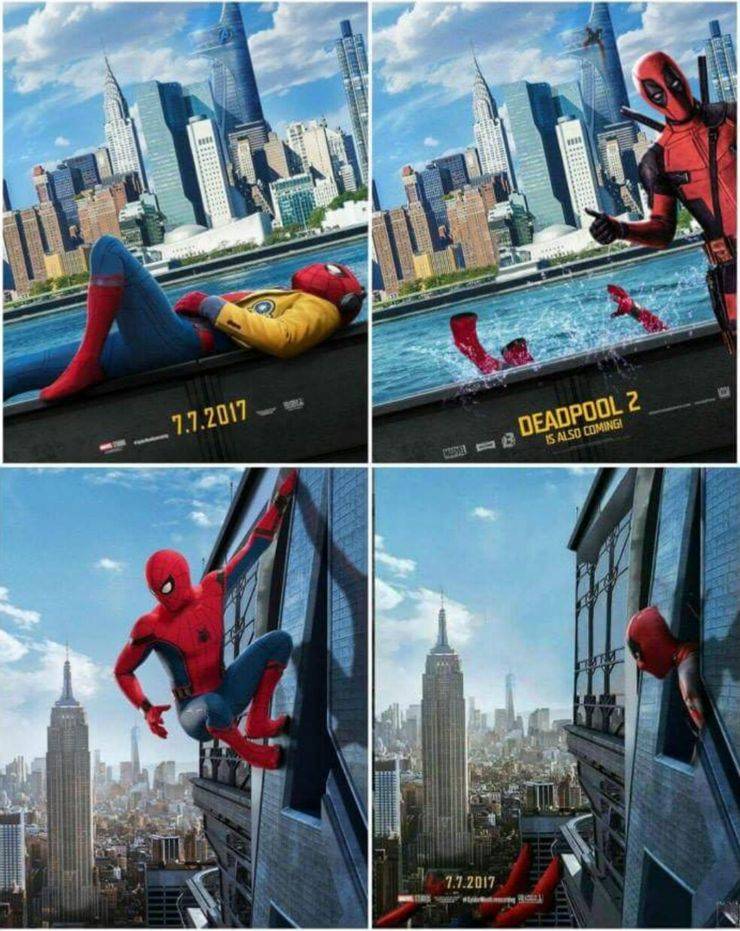 Meme/comic of Deadpool and Spider-Man