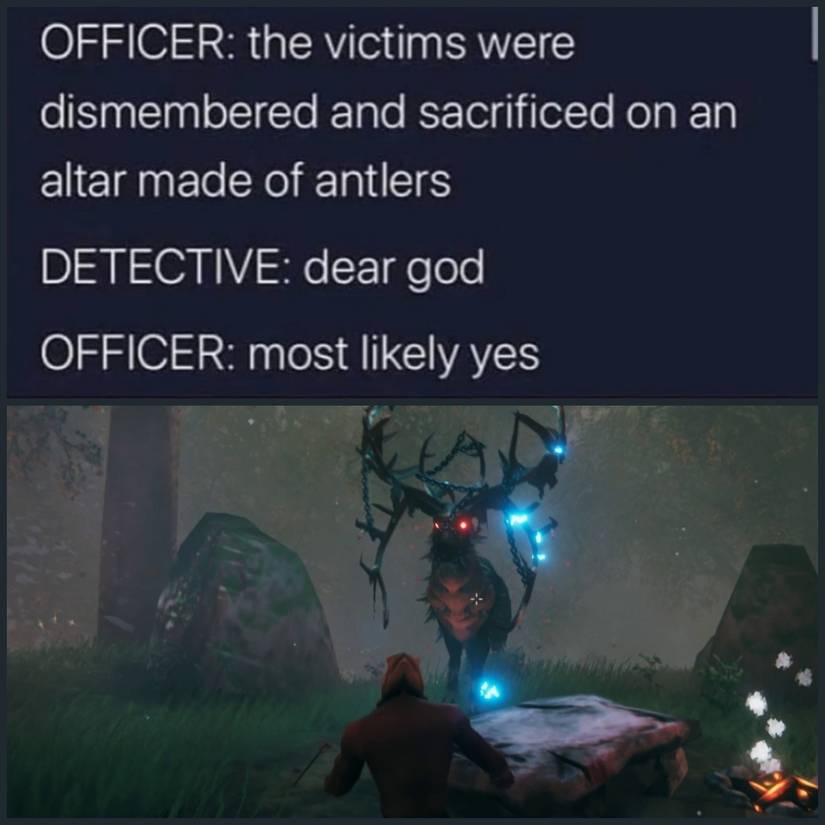 Valheim Meme Eikthyr Twitter Meme Dear God