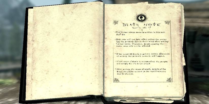 DeathNote book opened, Skyrim