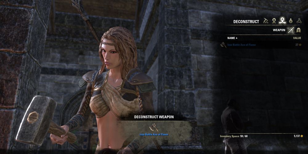 Deconstruct Weapon Crafting Table Elder Scrolls Online Tips Guide