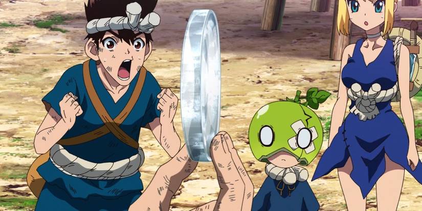 Suika, Chrome, and Kohaku in Dr. Stone