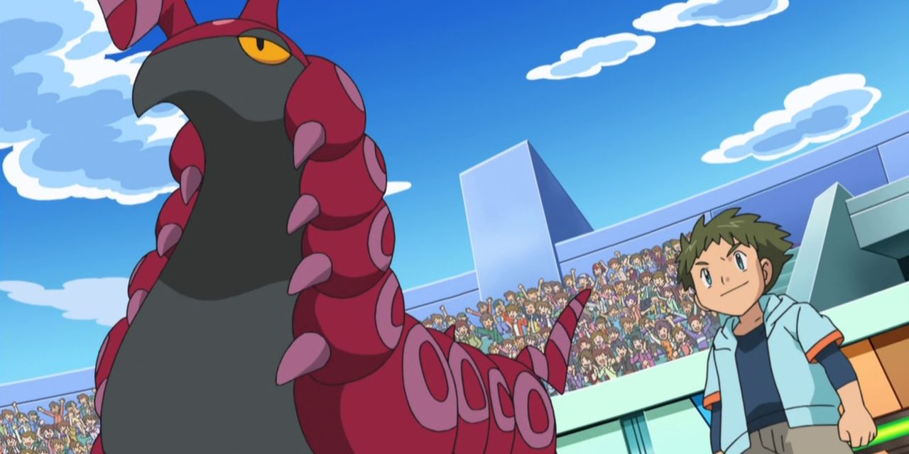 A Scolipede and its trainer in the anime