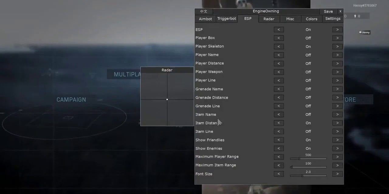 Engine Owning Hacks Menu