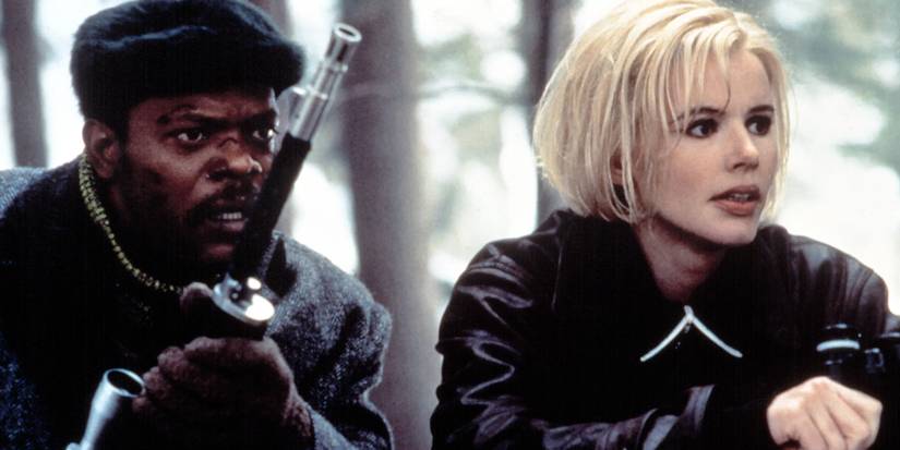 Samuel L. Jackson and Geena Davis in The Long Kiss Goodnight