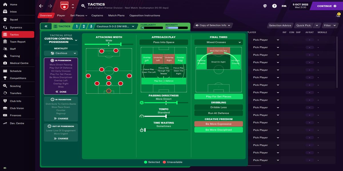 Football Manager 21 - 532 In Possession tactics