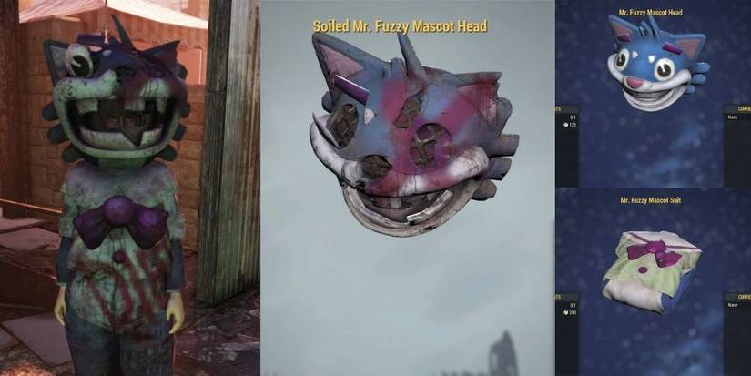 Fallout 76 Soiled Mr. Fuzzy Outfit vs Clean Mr. Fuzzy Outfit