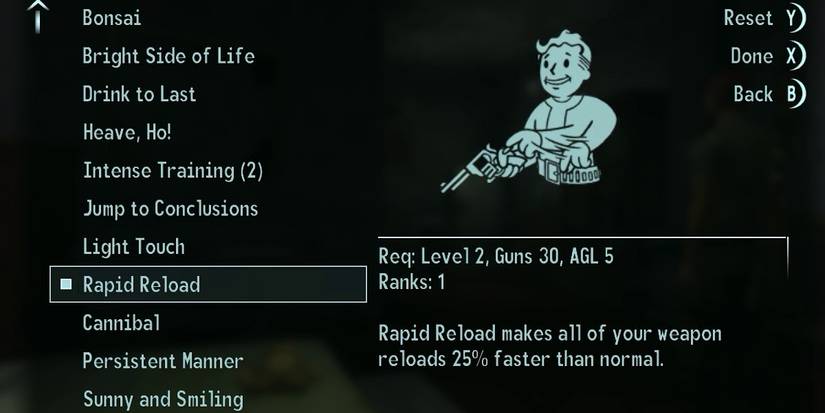 Rapid Reload Perk Screen Fallout New Vegas