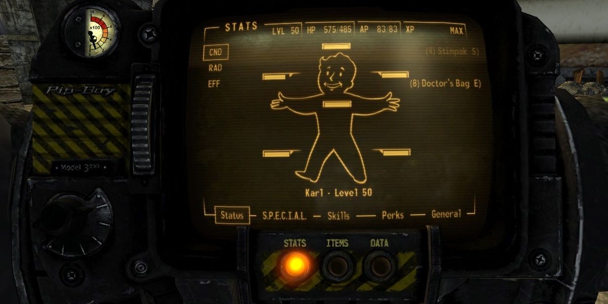 Pip Boy Screen Fallout New Vegas