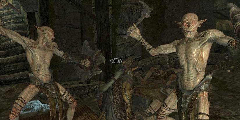 Falmer in a cave - Skyrim Falmer Facts